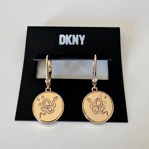 DKNY Gold Snake Dangle Earrings
